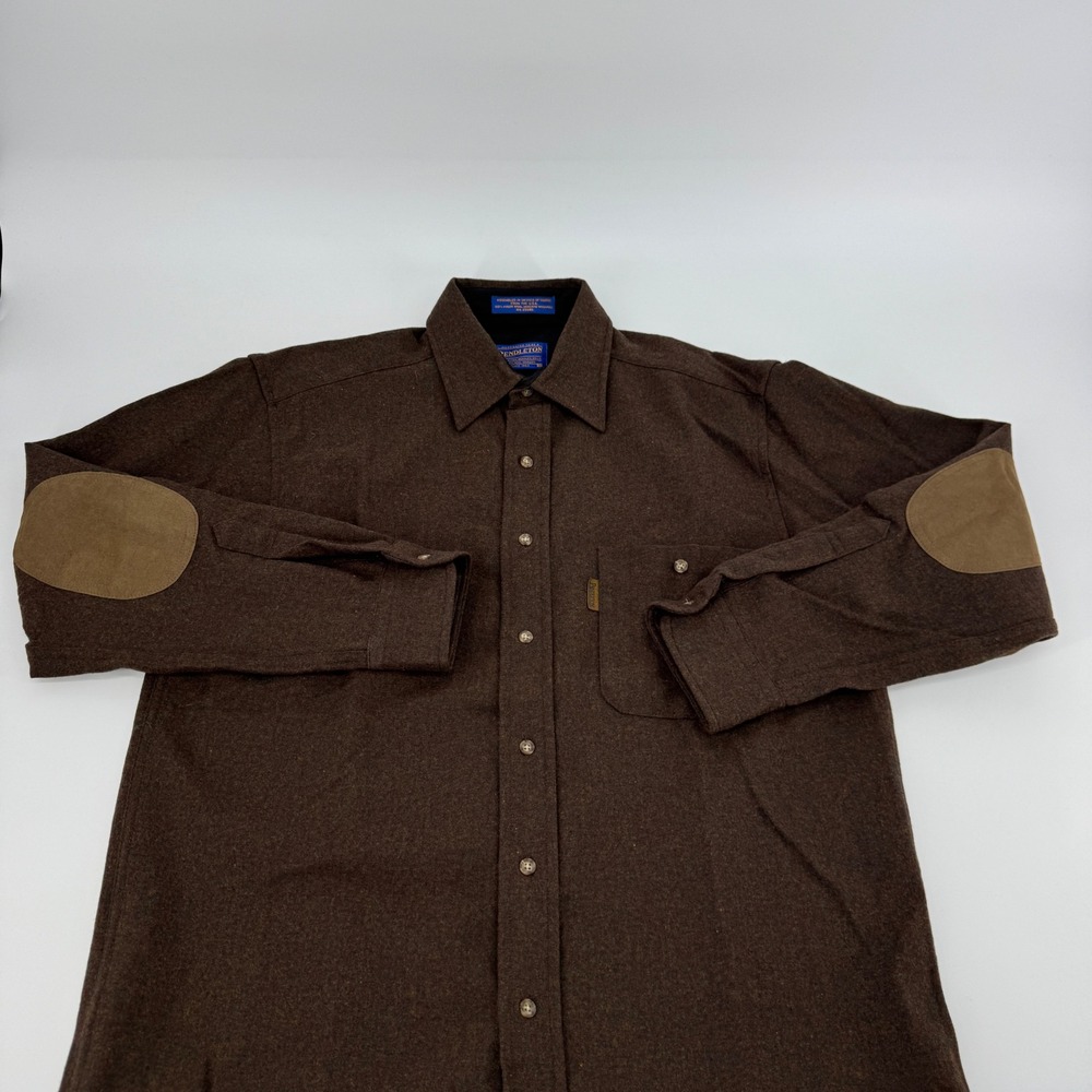 Vintage Pendleton Medium Brown Wool Button Down S… - image 5